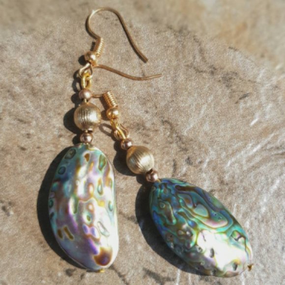 Abalone Shell Earrings - Picture 5 of 6